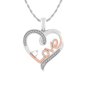 Sterling Silver/10k Love Heart Necklace